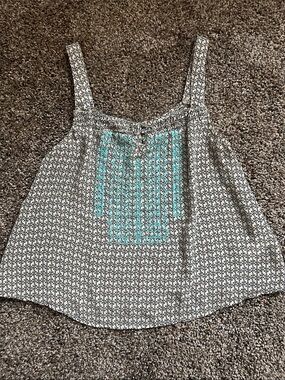 Papaya Cream Floral Camisole with Turquoise Embroidery